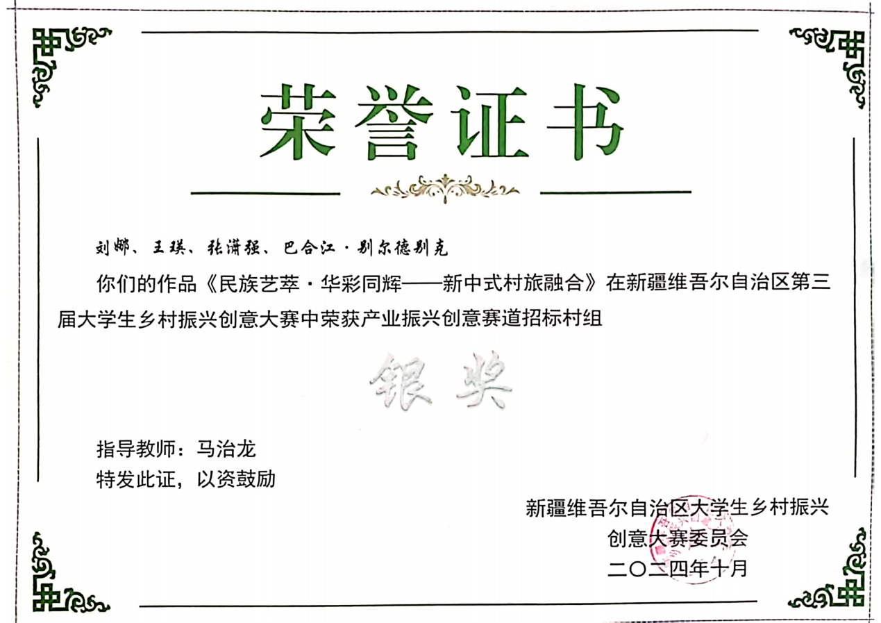 大学生乡村振兴创新大赛银奖